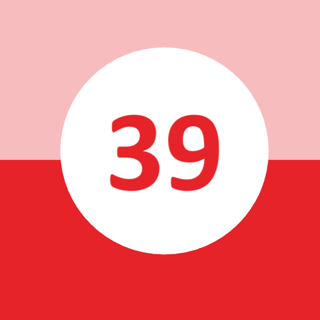Getal 39 in rood