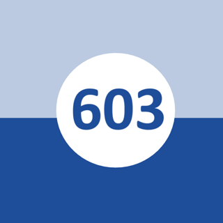 Getal 603 in blauw